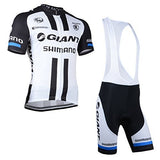 2014 Outdoor Sports Pro Team Men's Short Sleeve Giant Shimano Cycling Jersey and Bib Shorts Set by Cycling King