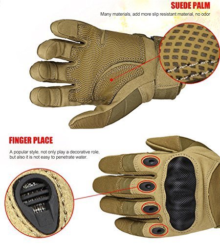 Brosaur Guante táctico multifunción Hombre - Guantes al Aire Libre - Guantes de Dedo Completo Guantes de Moto Guantes de Bicicleta como Guantes de protección Alpinismo