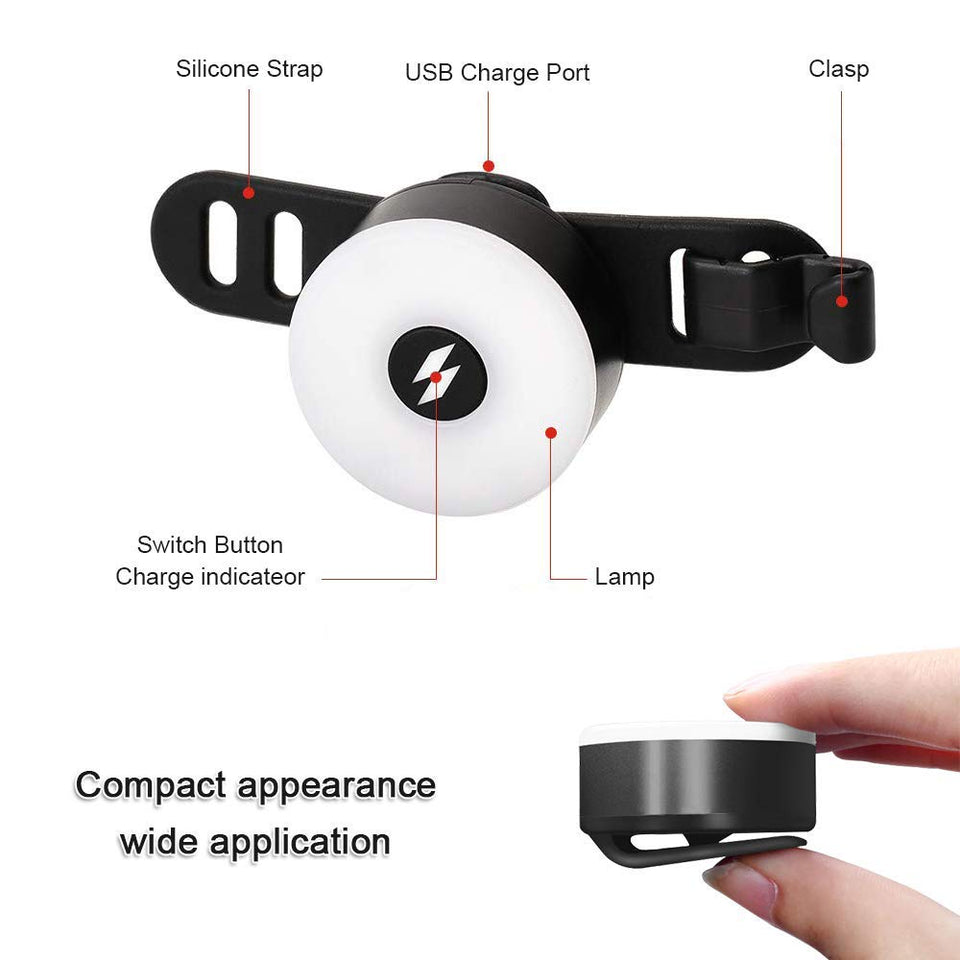 AutoWT Luces Traseras de Bicicleta, Luz recargable y ultra brillante para bicicletas, con luz de cola, hasta 56 horas Runtime IPX5 de larga duración Ciclismo de seguridad Lámpara de linterna trasera para bicicletas de carretera Cascos Mochilas