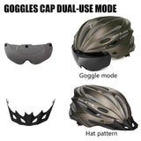 Casco de bicicleta con anteojos magnéticos extraíbles, visera para bicicleta de montaña y de carretera, cascos de ciclismo ajustables para adultos, hombres, mujeres y jóvenes, para ciclismo, montaña/carretera