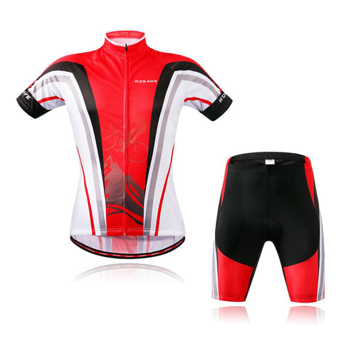 Wosawe playera de ciclismo para hombre para bicicleta ciclo Jersey de manga corta camisas Tops, transpirable y cómodo 4d acolchado Shorts Medias Pantalones Ropa de Deporte Suit Set transpirable de secado rápido