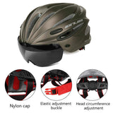Casco de bicicleta con anteojos magnéticos extraíbles, visera para bicicleta de montaña y de carretera, cascos de ciclismo ajustables para adultos, hombres, mujeres y jóvenes, para ciclismo, montaña/carretera