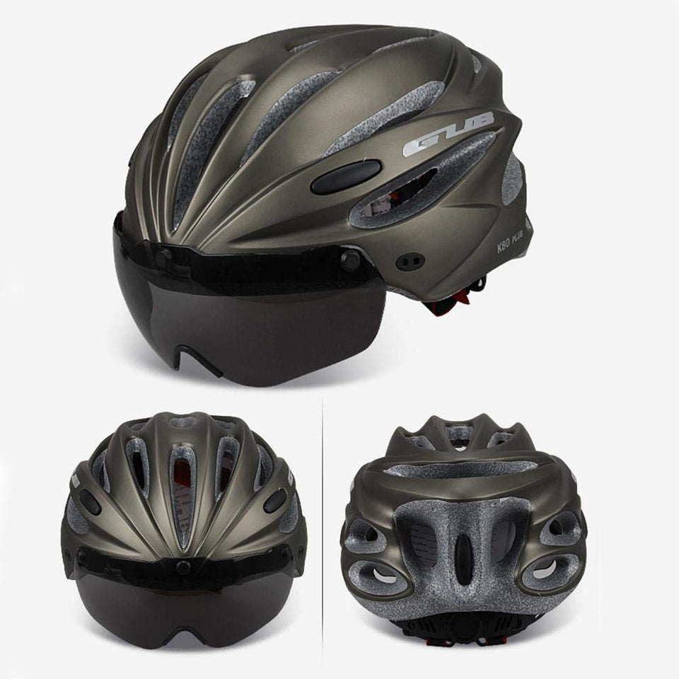 Casco de bicicleta con anteojos magnéticos extraíbles, visera para bicicleta de montaña y de carretera, cascos de ciclismo ajustables para adultos, hombres, mujeres y jóvenes, para ciclismo, montaña/carretera