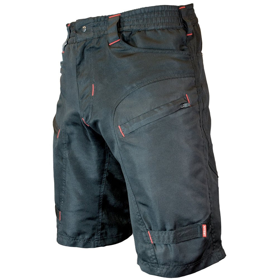 Urban Cycling Apparel The Single Tracker - Bolsillos Cortos para Bicicleta de montaña MTB con Cierre, Forro Interior
