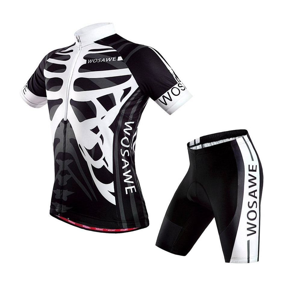 WOLFBIKE Men's Cycling Short Sleeve Jersey + 3D Padded Shorts Set