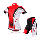 Wosawe playera de ciclismo para hombre para bicicleta ciclo Jersey de manga corta camisas Tops, transpirable y cómodo 4d acolchado Shorts Medias Pantalones Ropa de Deporte Suit Set transpirable de secado rápido