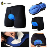 Wolfbike - Pantalones Cortos de compresión para Hombre, Acolchados, de Gel, 3D, para Ciclismo