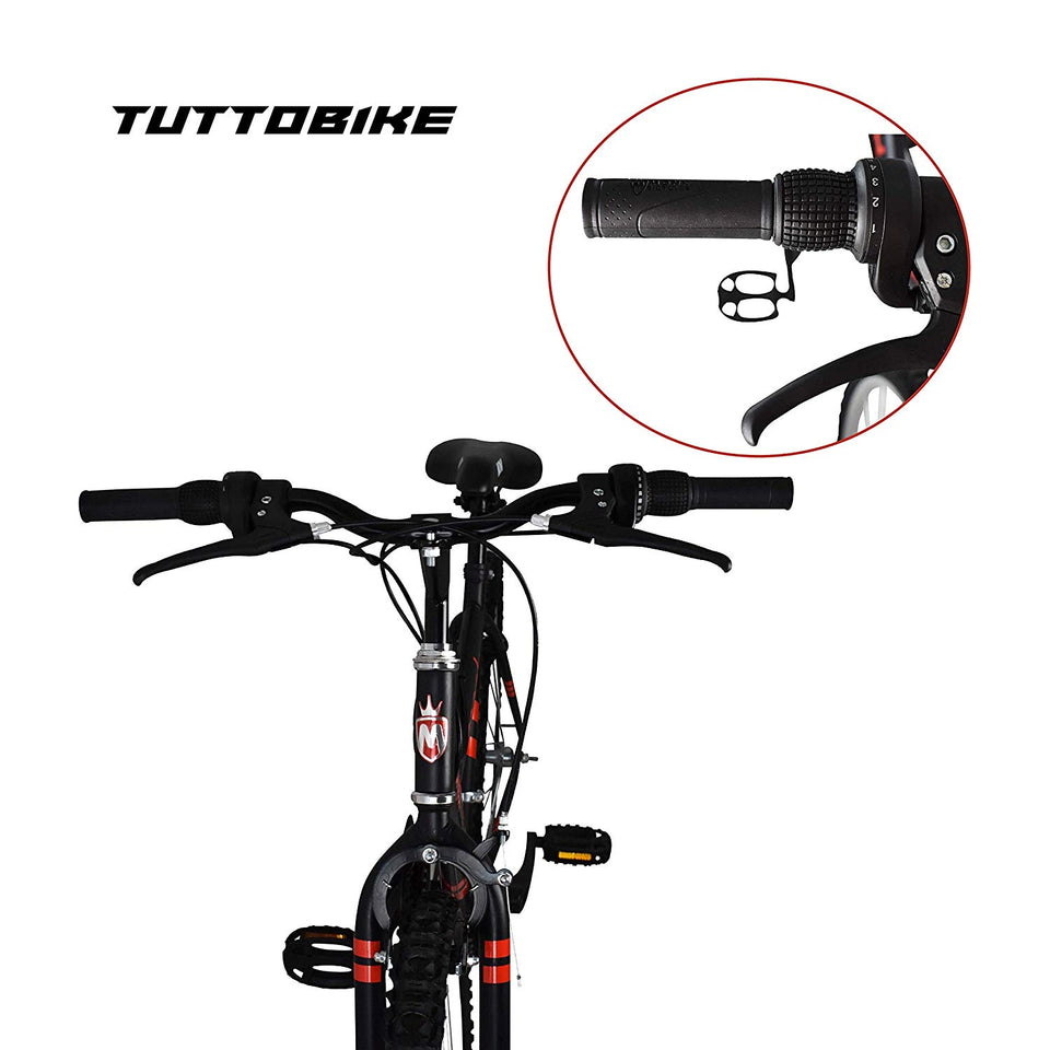 Monk Bicicleta ECONÓMICA DE MONTAÑA con PROPIEDADES REFLEJANTES STARBIKE RODADA 26 18 VELOCIDADES (Negra)